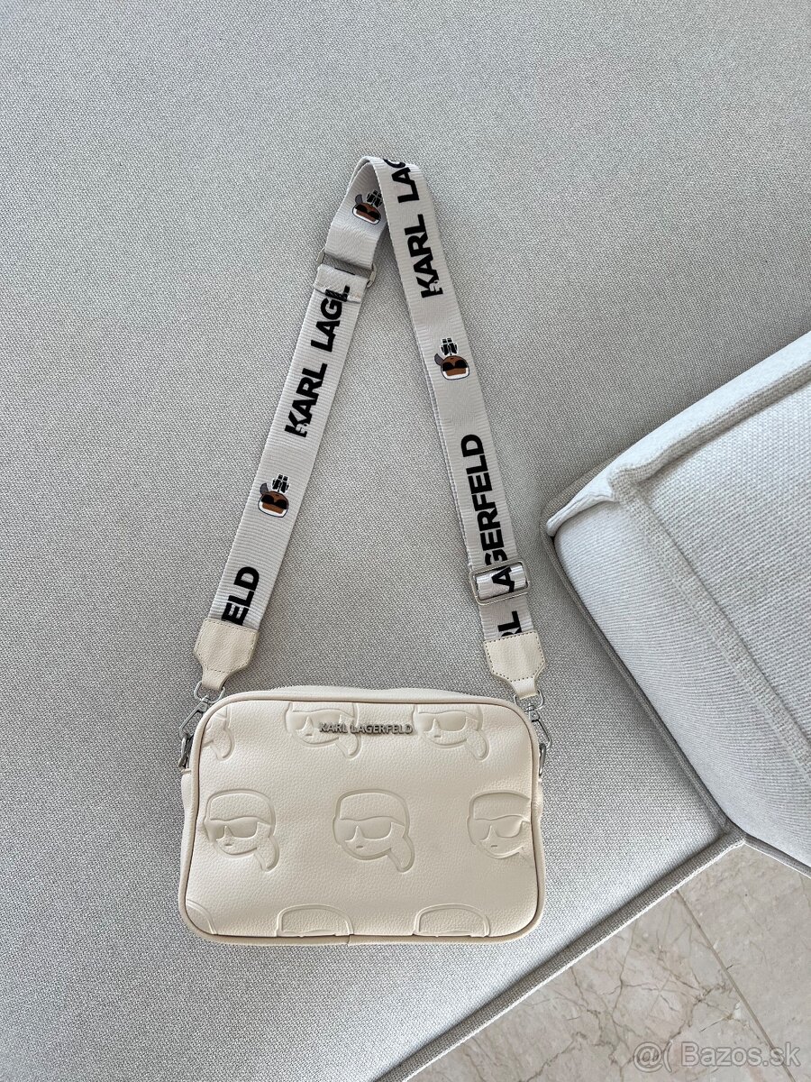 Crossbody kabelka Karl Lagerfeld béžová