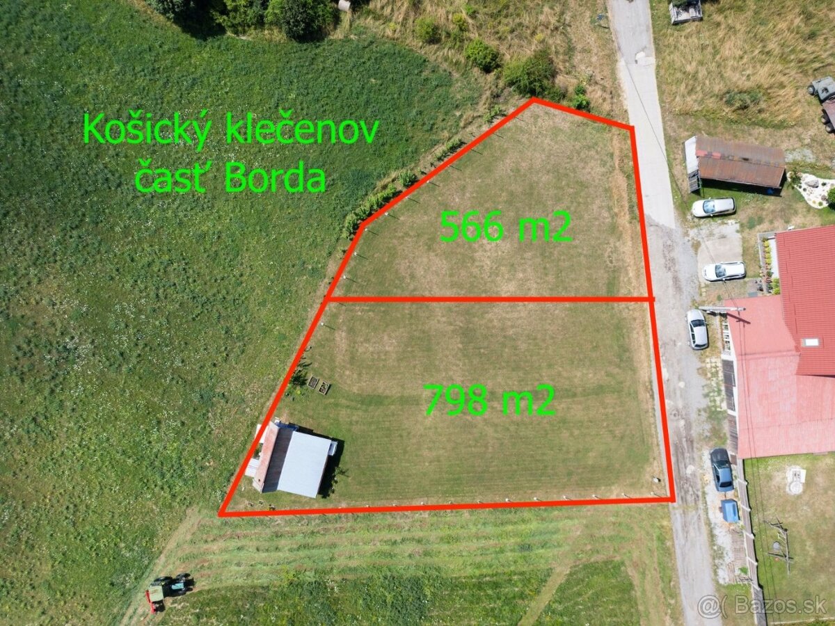 Stavebný pozemok 798 m2, KOŠICKÝ KLEČENOV - Borda