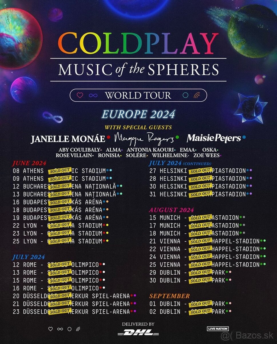 Coldplay Viedeň 22.8.2024