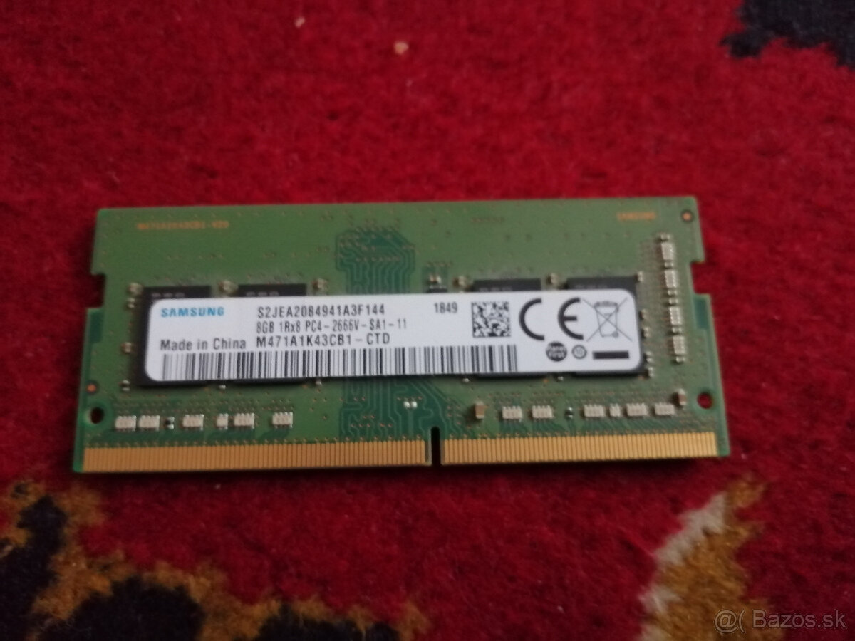 Samsung RAM 8GB 1RX8 PC4-2666V pre notebook