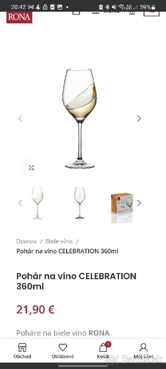 Rona pohár na biele vino