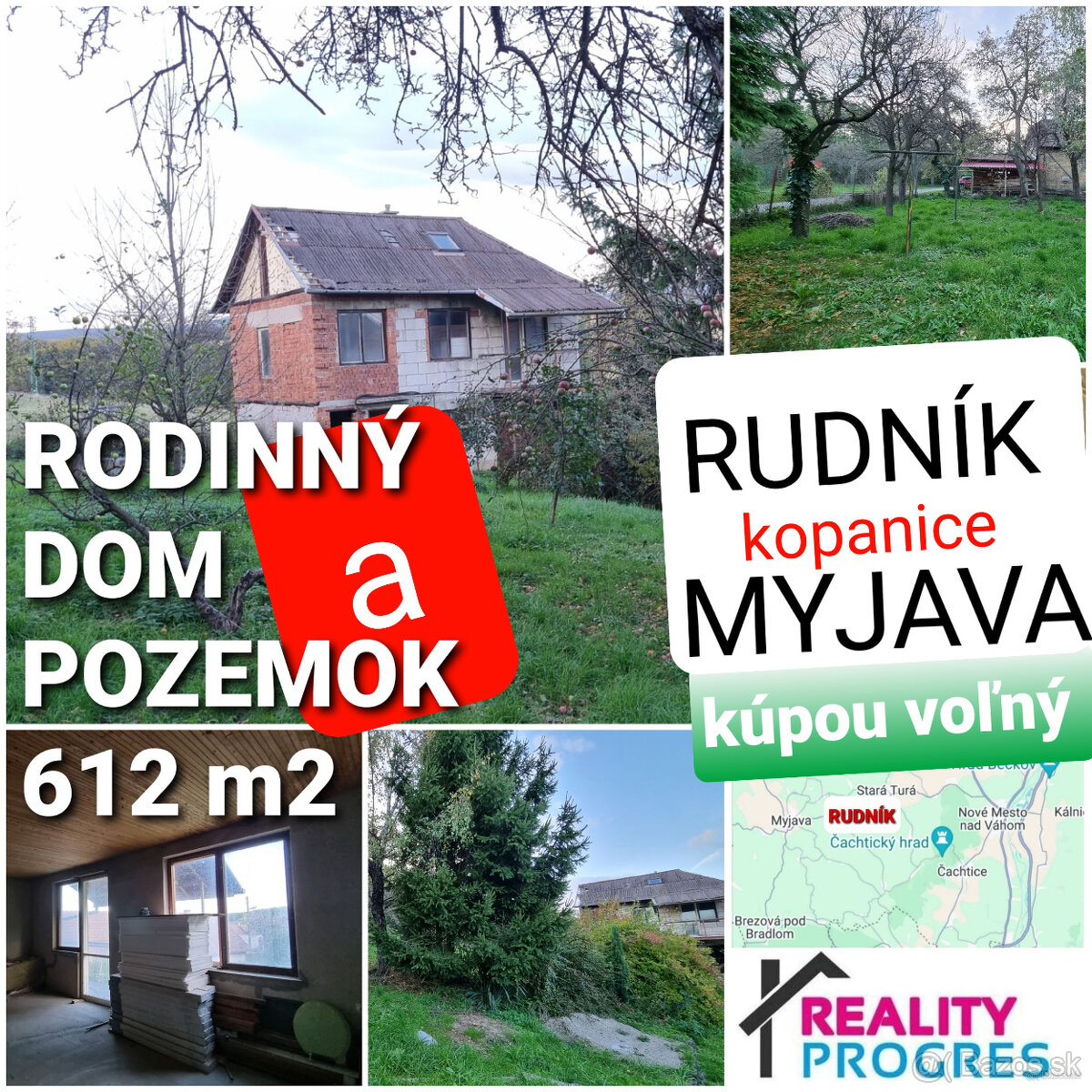 ROZOSTAVANÝ RODINNÝ DOM a POZEMOK 612m2 MYJAVSKÉ KOPANICE