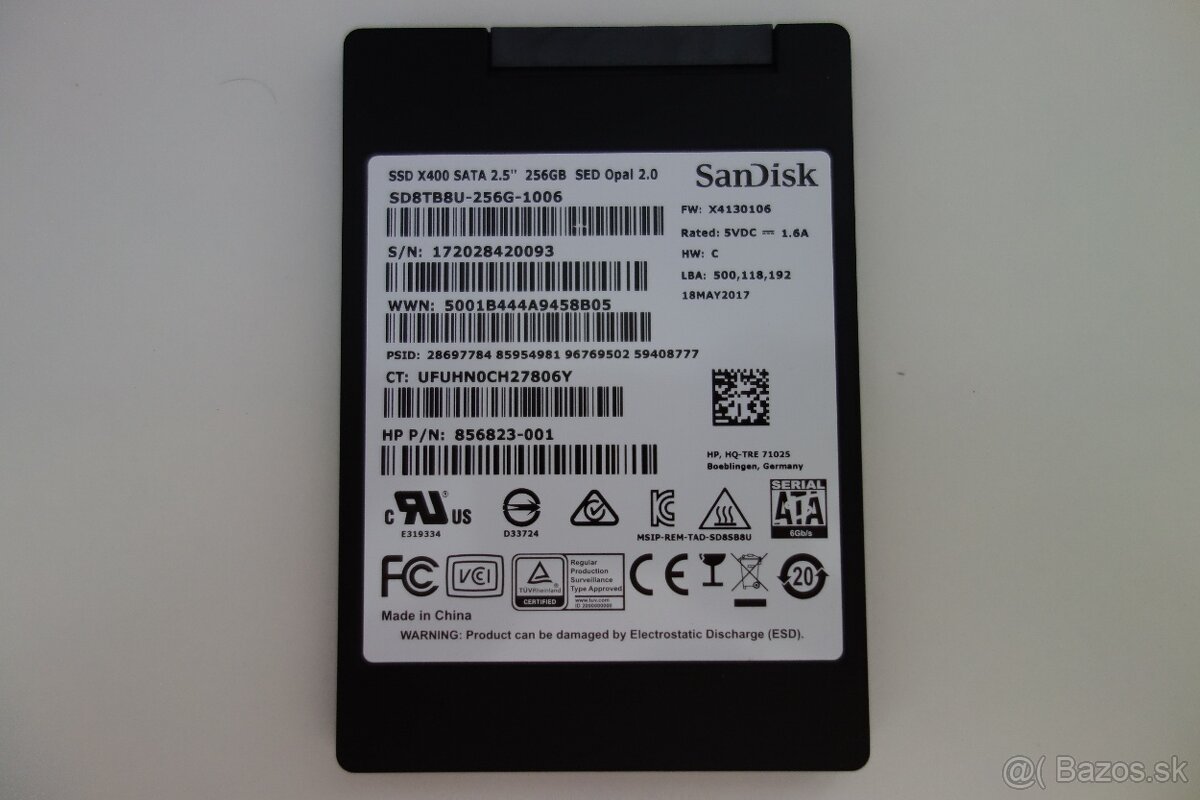 256GB SSD 2.5" SATA