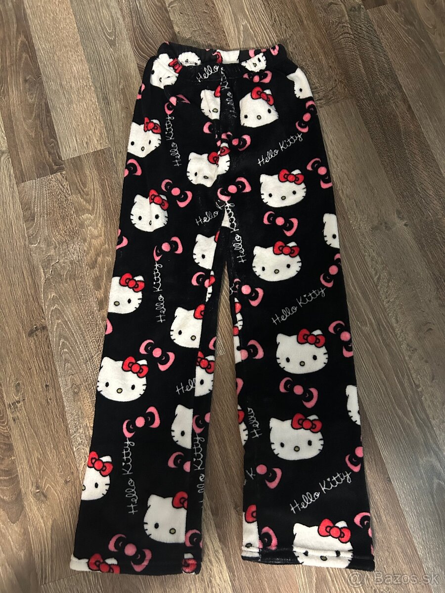 Hello kitty pyžamové čierne nohavice