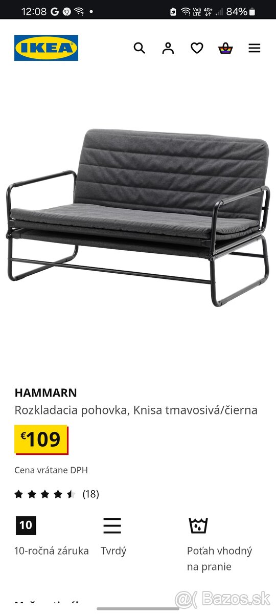 Ikea rozkladacia sedačka (mesiac stará)