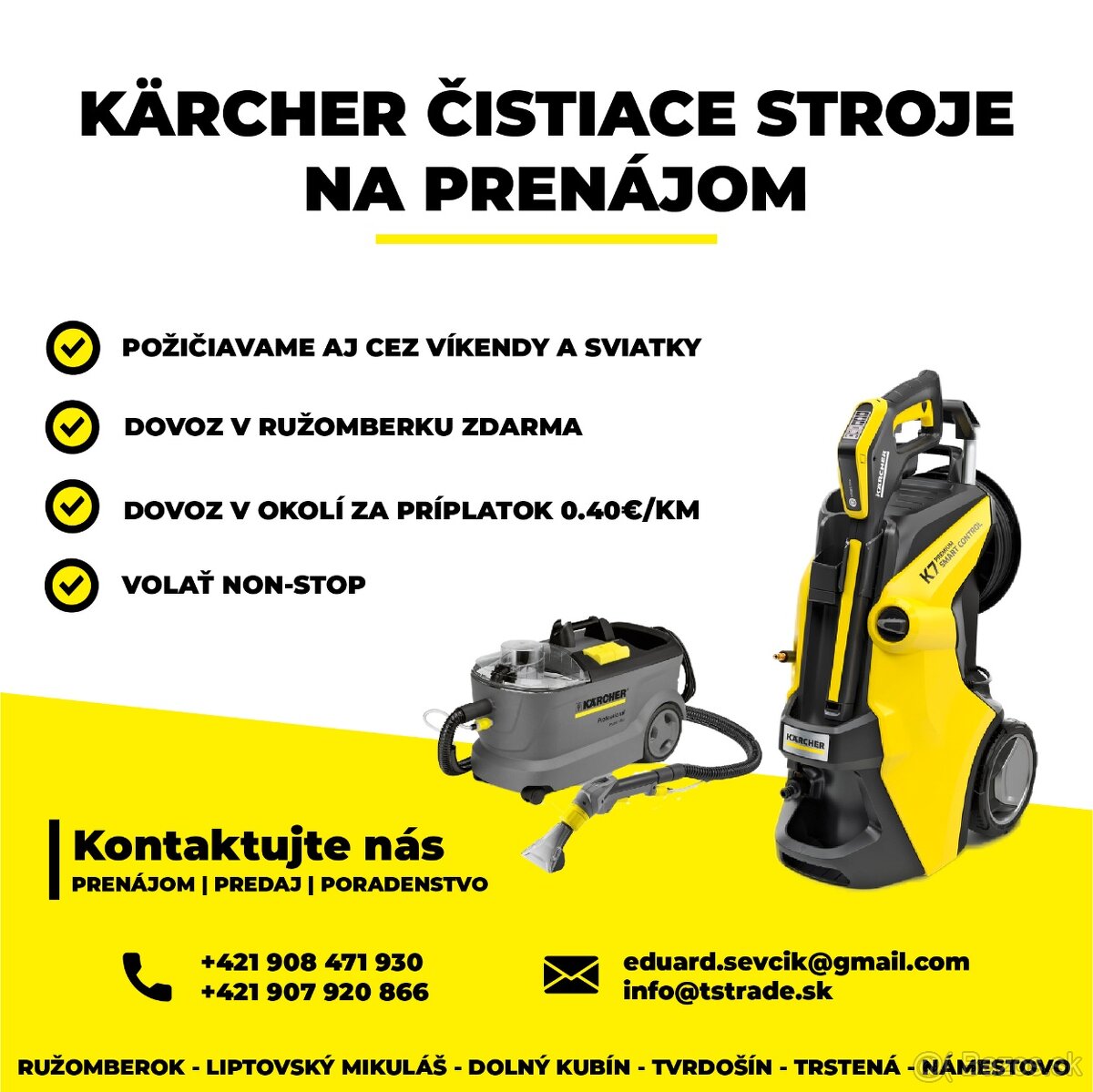 PRENÁJOM | KÄRCHER | RUŽOMBEROK