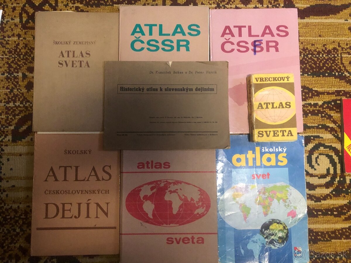 retro ATLASY, aj malý vreckový atlas, dejepisný atlas