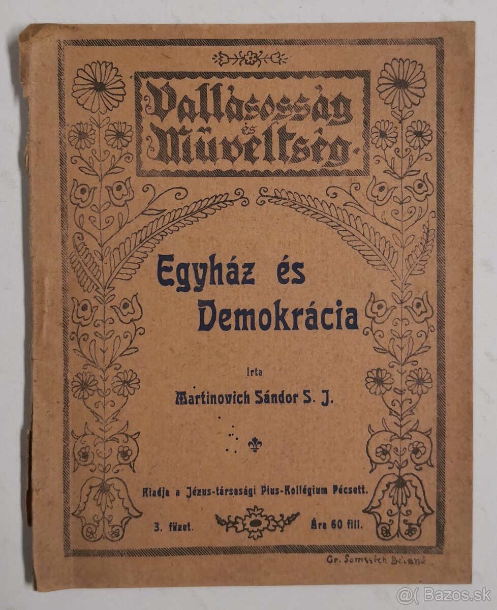 Egyház és Demokrácia - Martinovich Sándor S. J. 1918