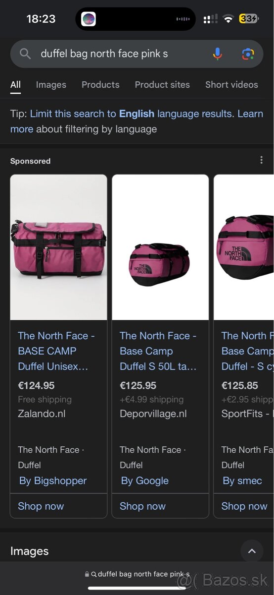 North Face duffel bag