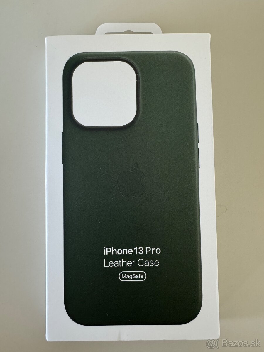 Kožený kryt pre iPhone 13Pro - zelený