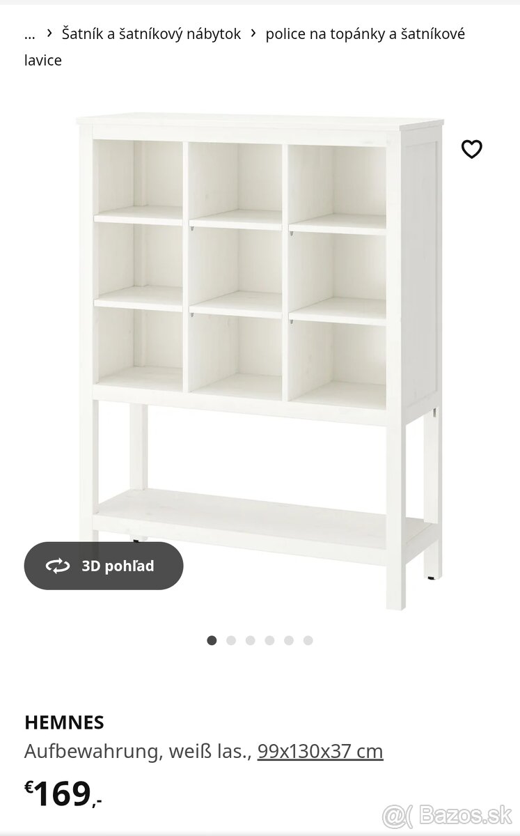 IKEA Hemnes masív úložný regál