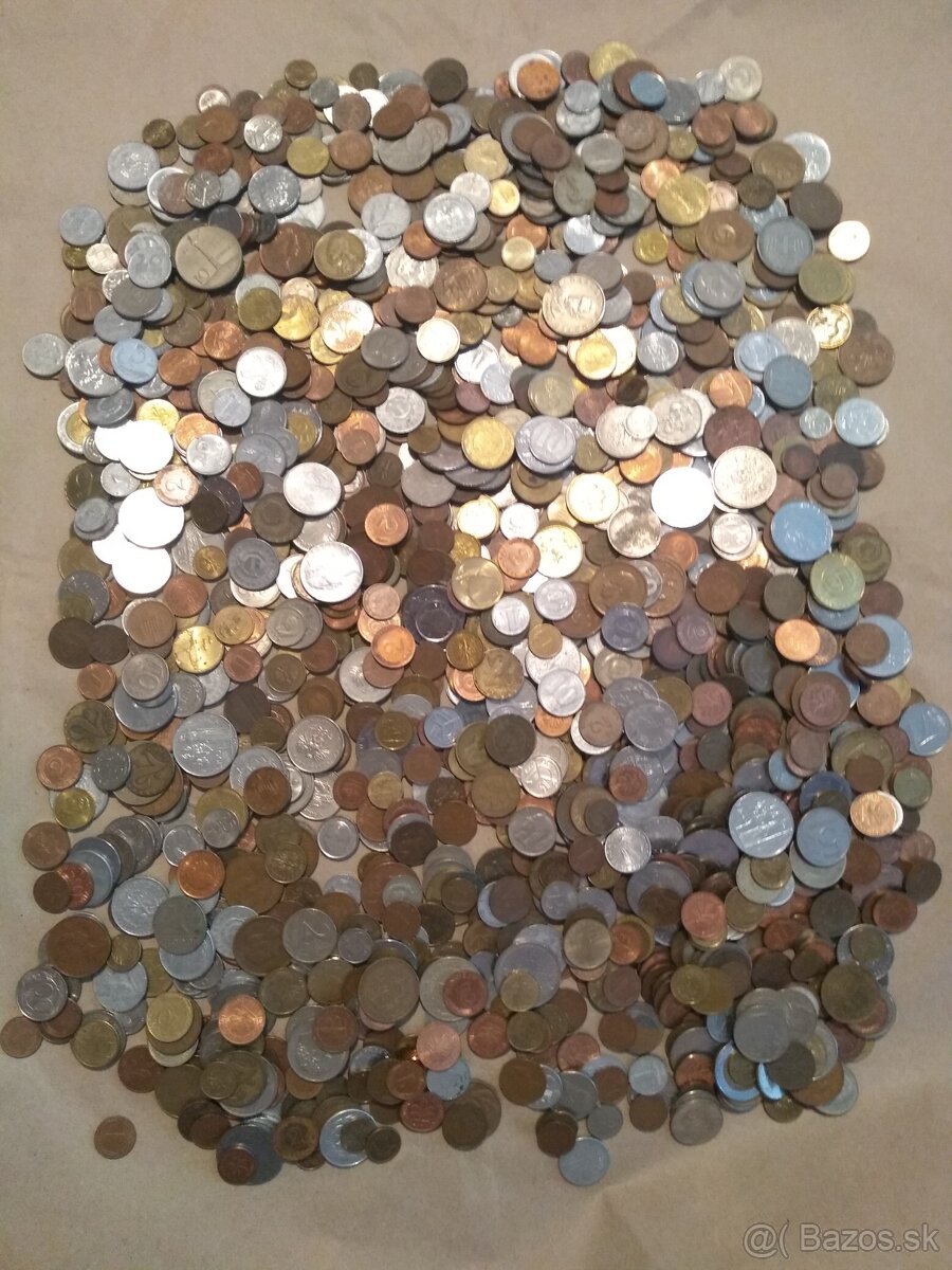 Lot 4,5kg mincí z Európy mimo ČSR 1950-súčasnosť