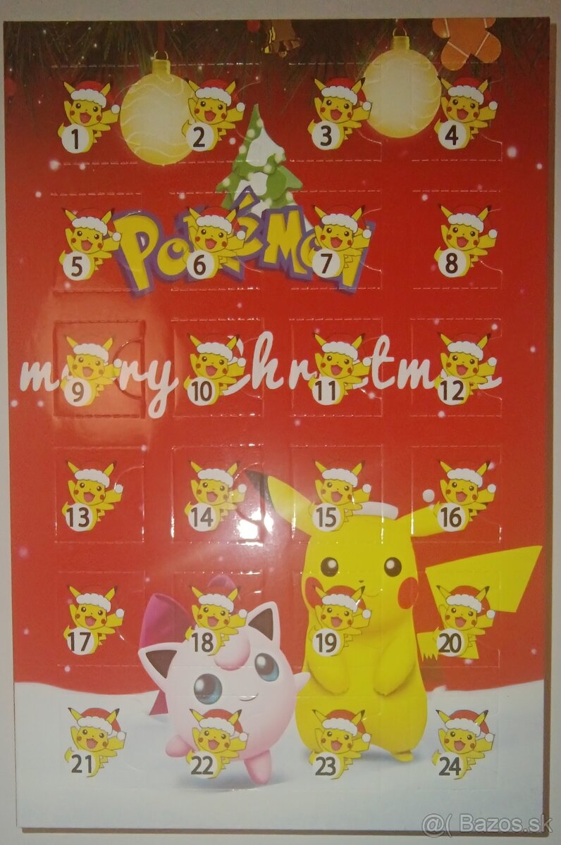 NOVÝ POKEMON červený adventný kalendár