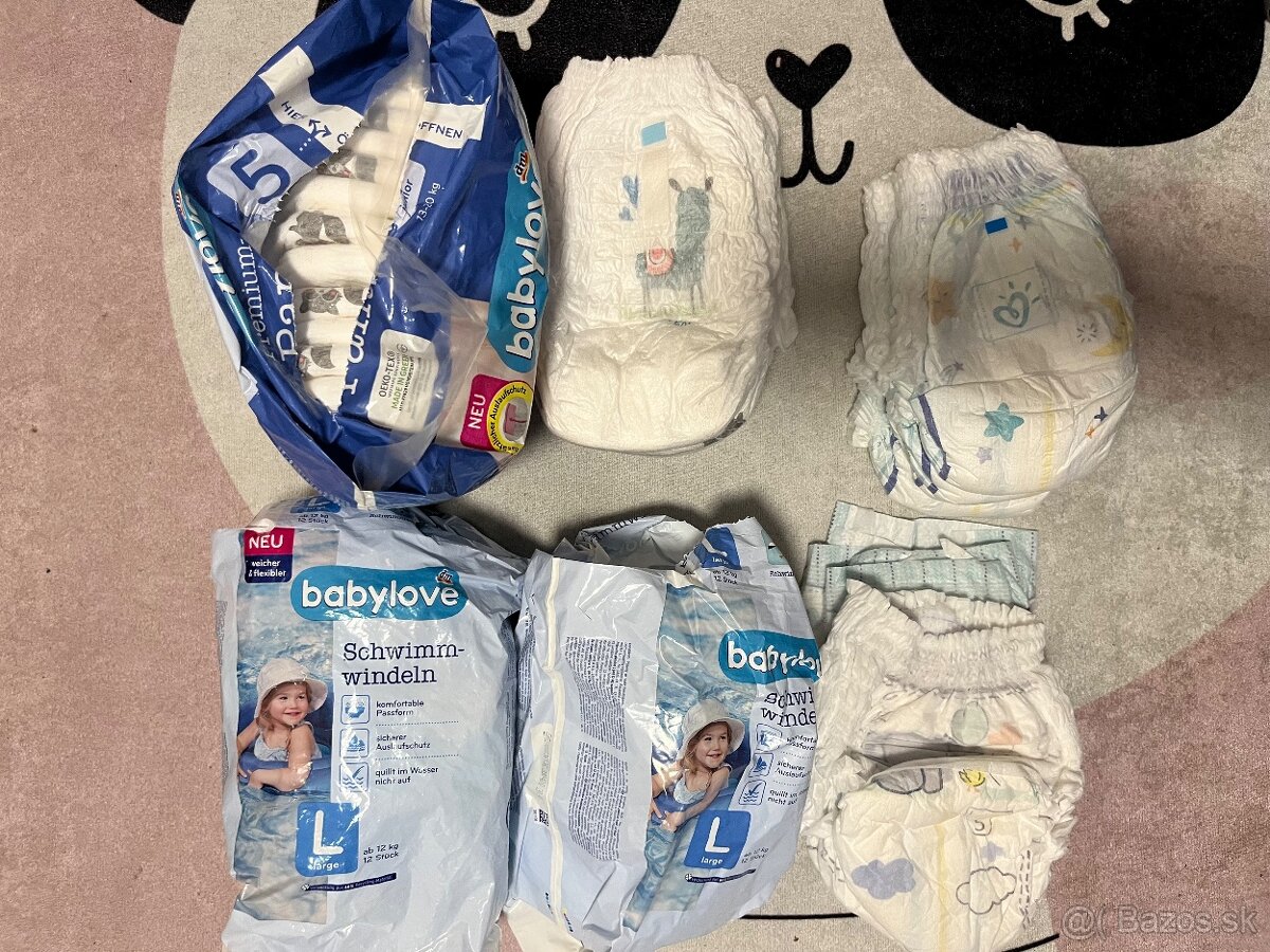 Plienky Babylove 5 a Pampers 5