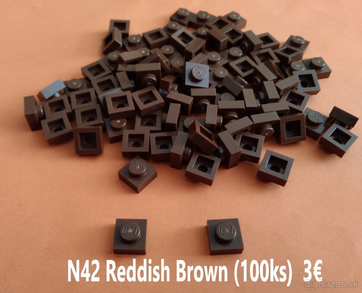 N42 Lego® Diely, Reddish Brown (ako nové) (100ks)