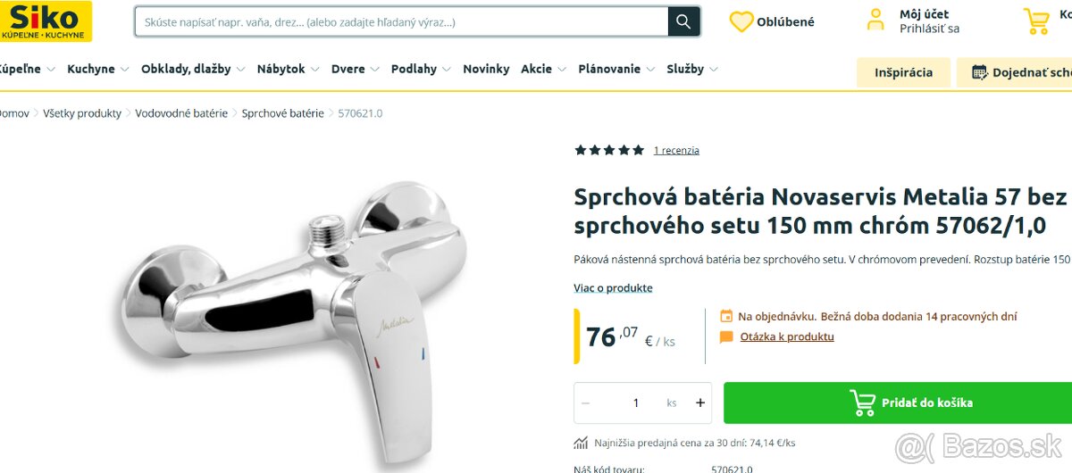 sprchová batéria Novaservis Metália 57