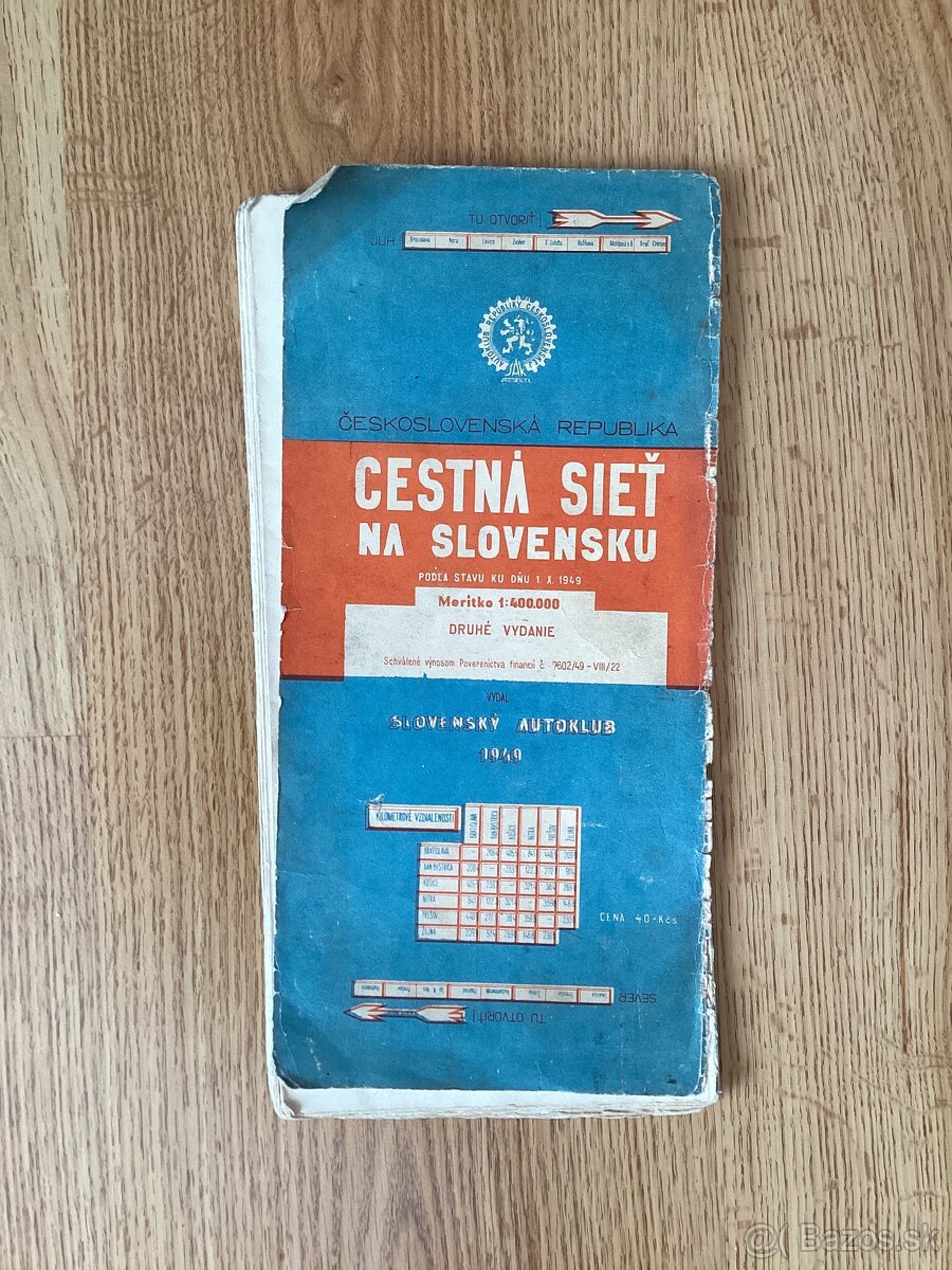 Cestná sieť na Slovensku 1949