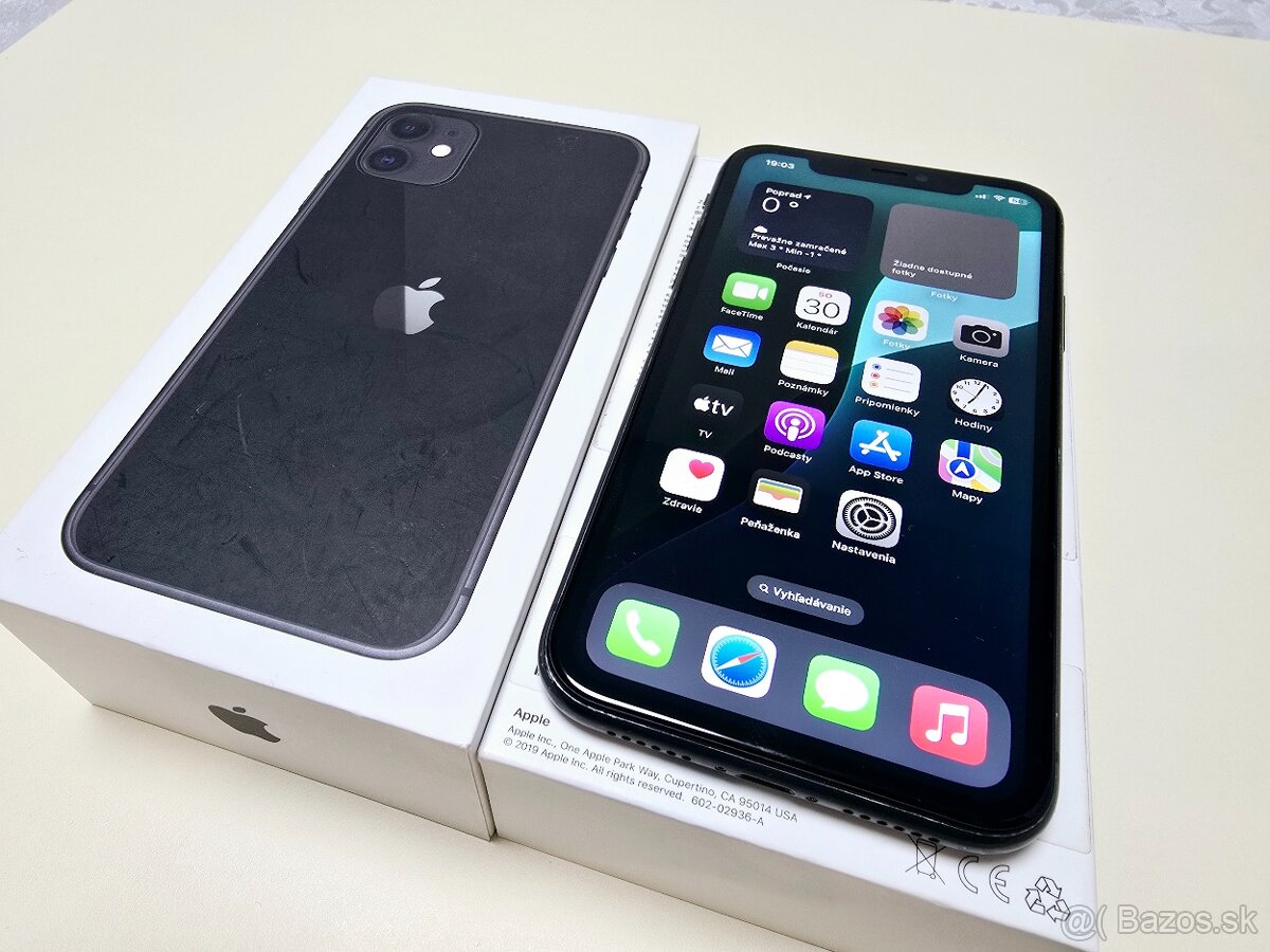 Apple iPhone 11 64GB Black ,Baterka 100%