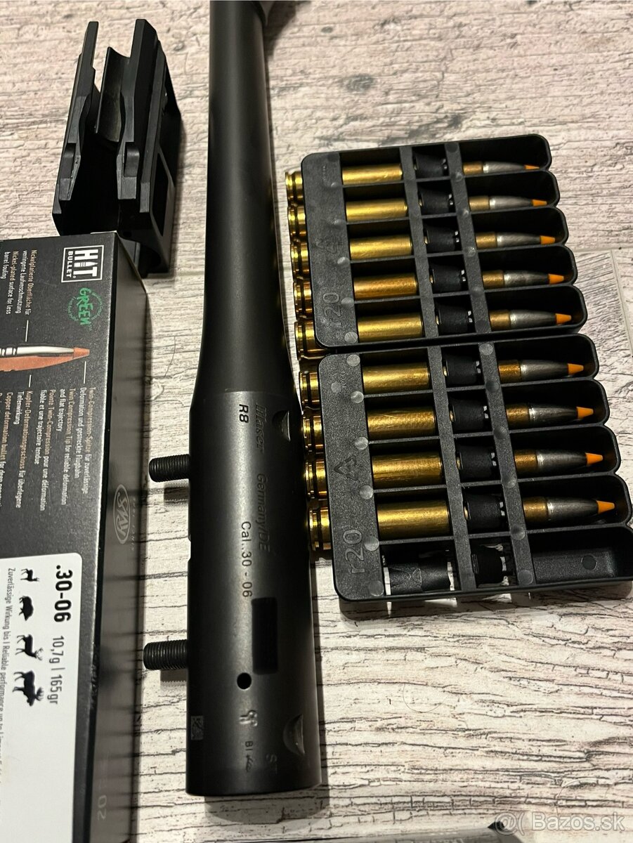 Blaser R8 hlaveň 30-06 Springfield.