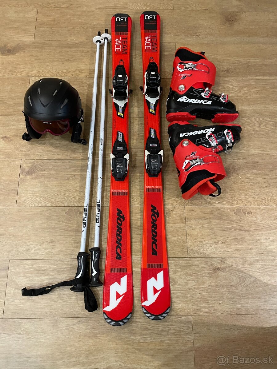 Predám SET lyže značky Nordica 130 cm, lyžiarky Nordica