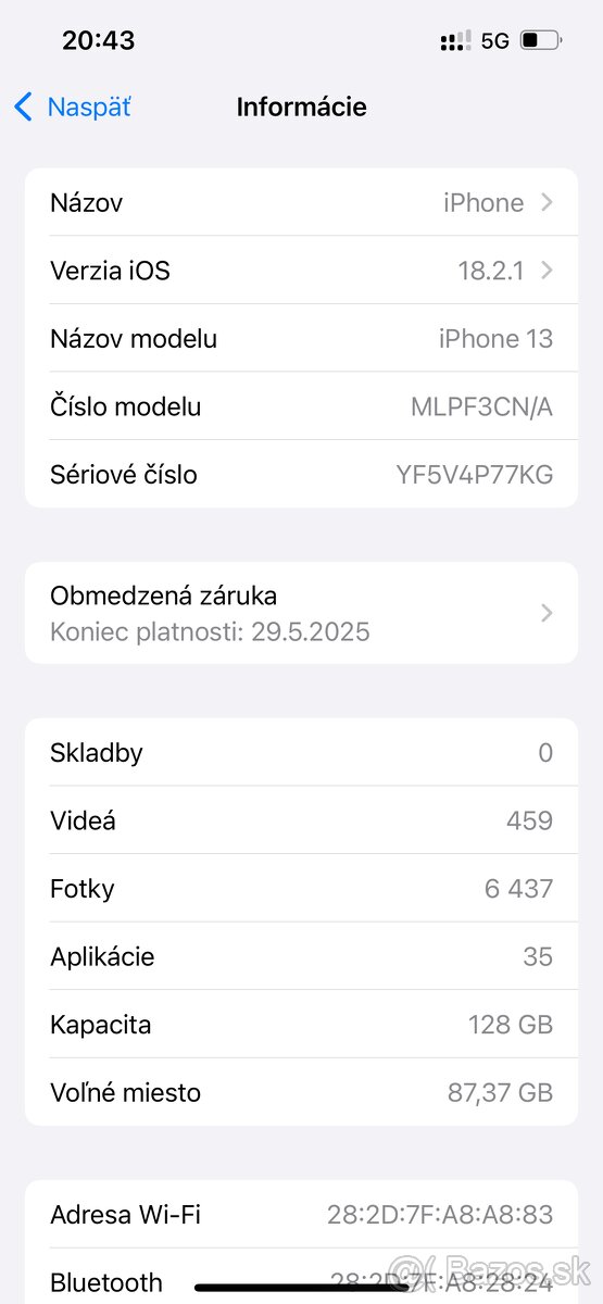 APPLE IPHONE 13 128 GB MIDNIGHT ČIERNY SMARTFÓN