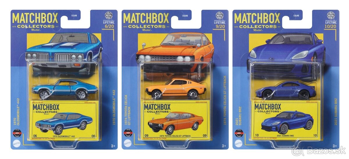 Matchbox Collectors -Oldsmobile, Toyota Celica, Subaru BRZ