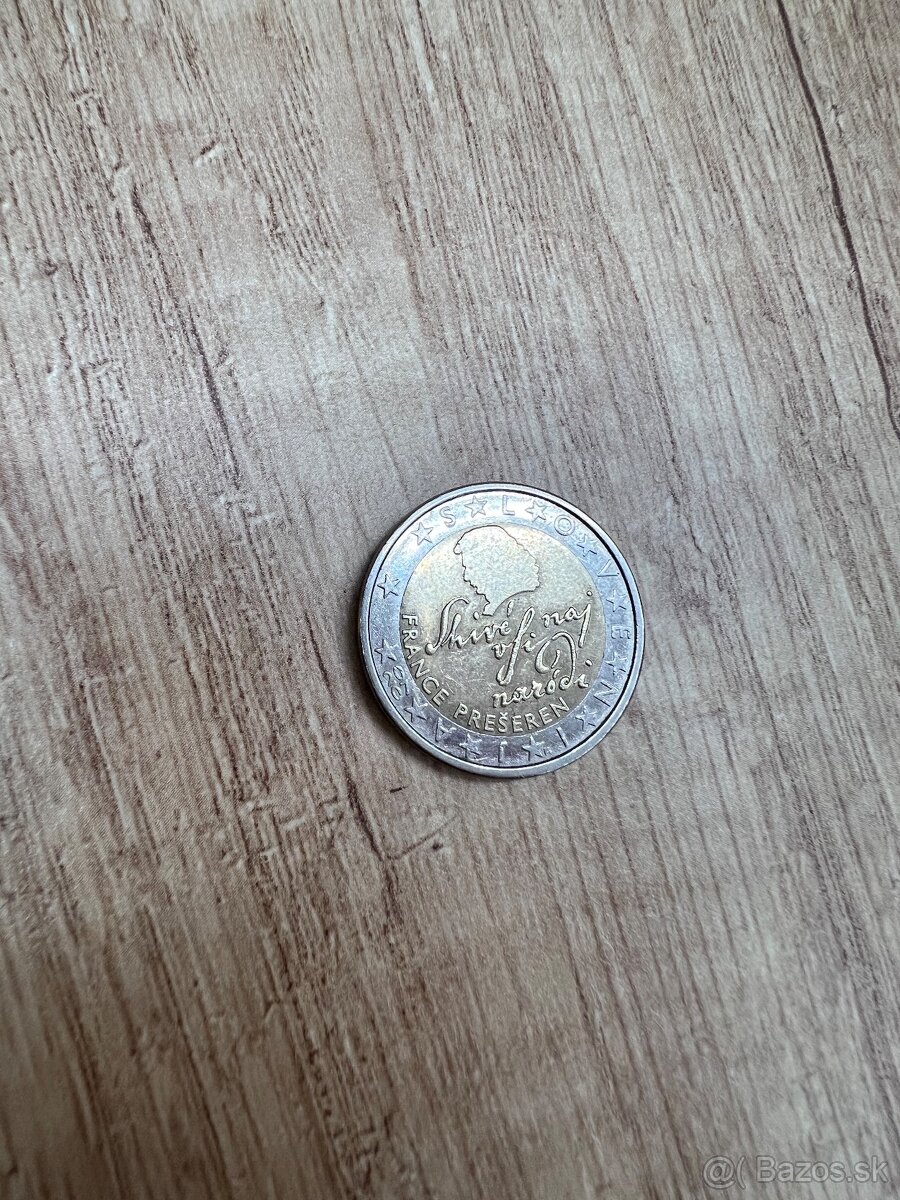 2€ minca France Prešeren 2007 Slovinsko