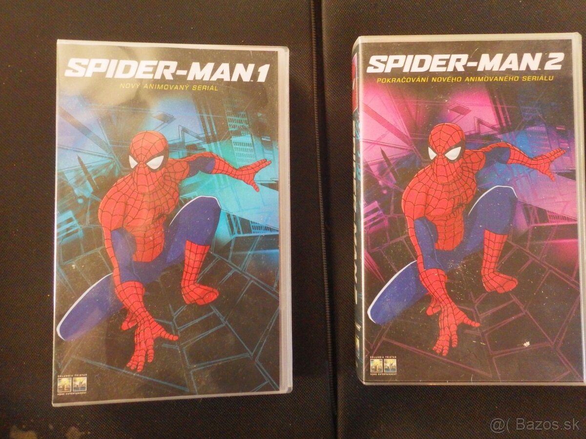 Predám 2 VHS animovaný Spiderman 1 a 2