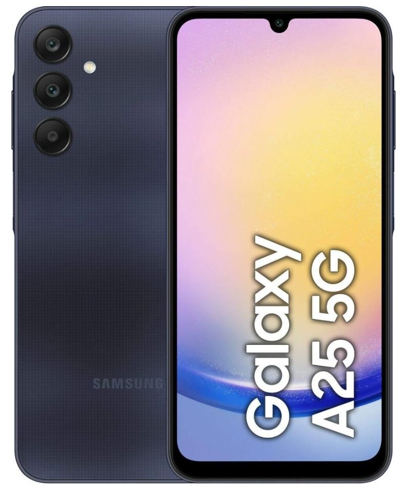 Nový Samsung A25 - blue black 6GB - 128GB, nabíjačka + sklo