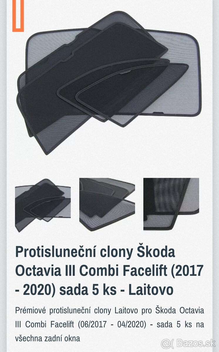 Protislnečné clony Škoda Octavia