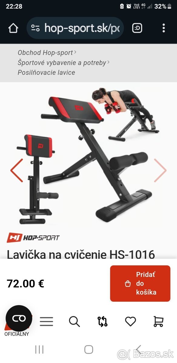 Lavička na cvičenie