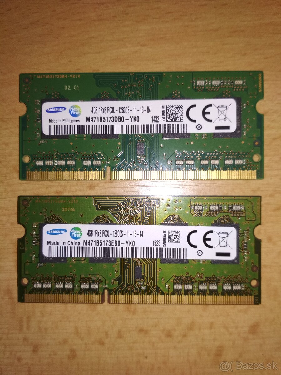 Pamät RAM Kingston 4GB DDR3, 12800 do notebooku 2ks