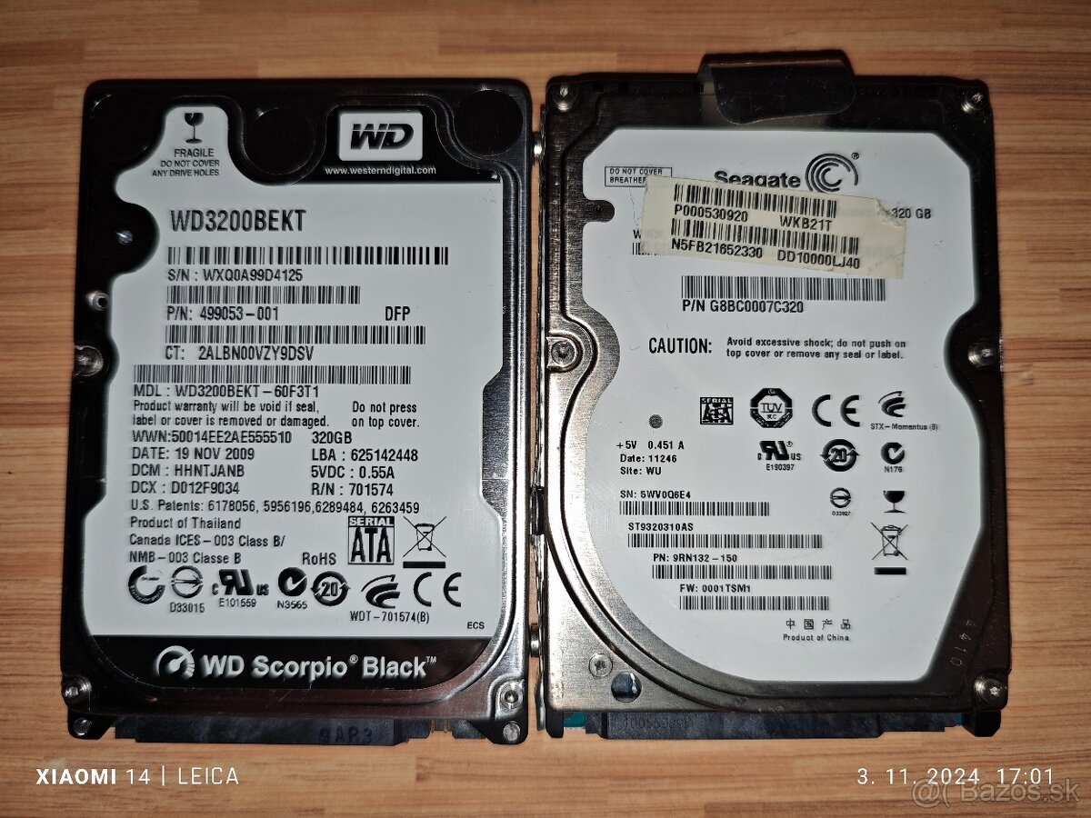 2,5 hdd 320 GB 100% zdravie vhodne do ntb