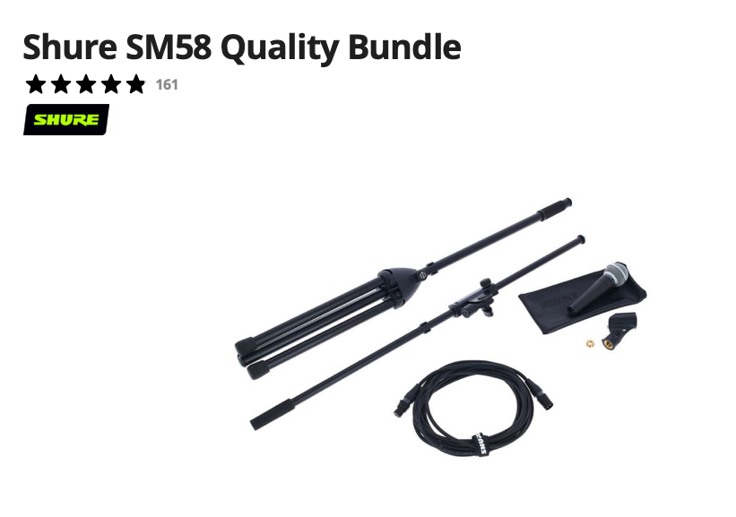 Predám set mikrofónov Shure SM58 Quality Bundle