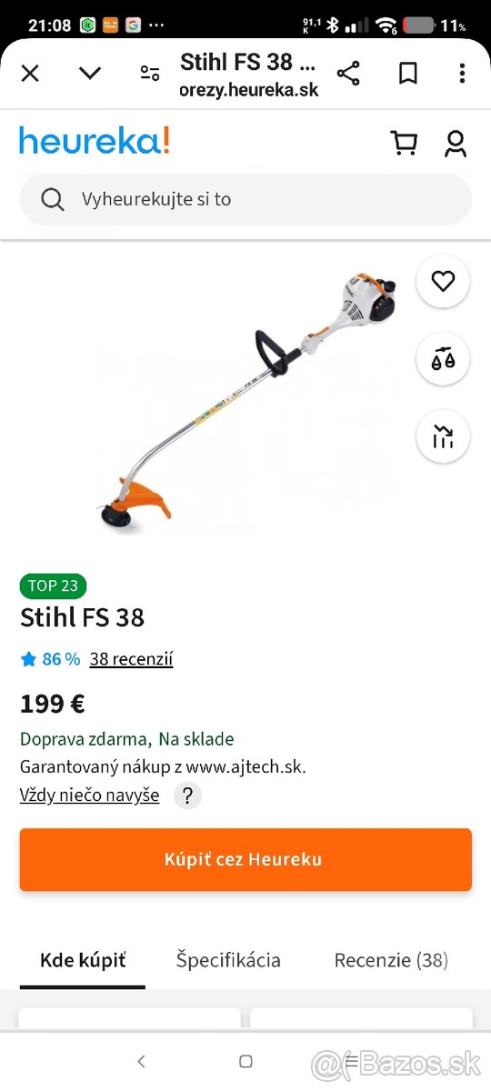 Krovinorez stihl FS 38