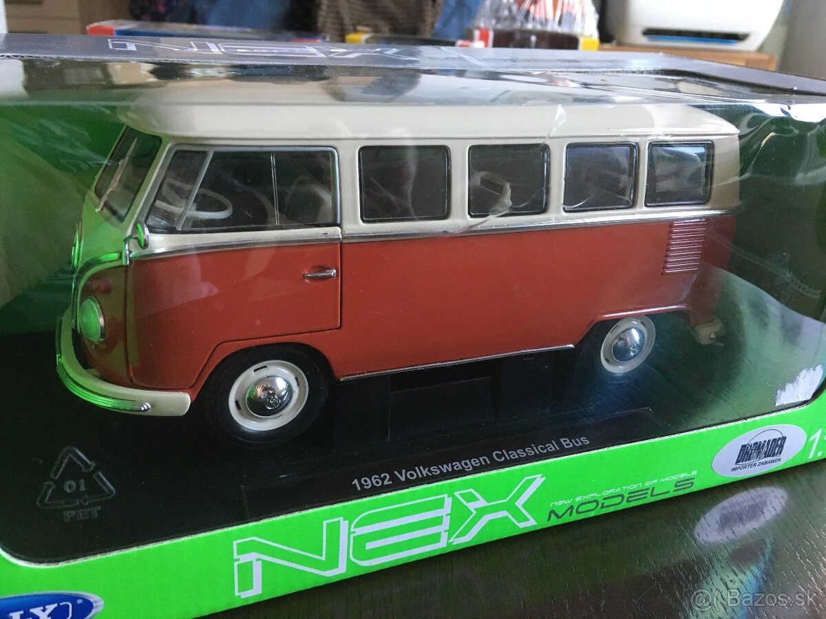 VW T1 Samba bus 1:18, Welly, TOP stav - zabalené