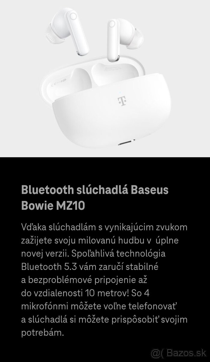 Nove bezdrotove sluchadla Baseus MZ10