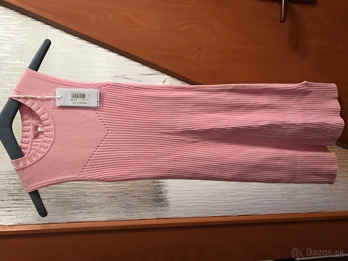 NOVÉ GUESS originál pudrove/pletené saty S/M