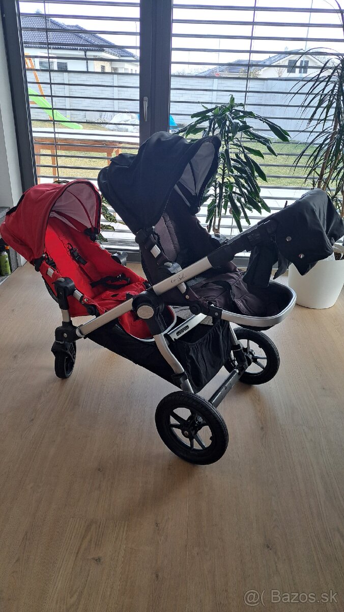 Kočík pre dvojičky Baby Jogger City Select so 6 fusakmi