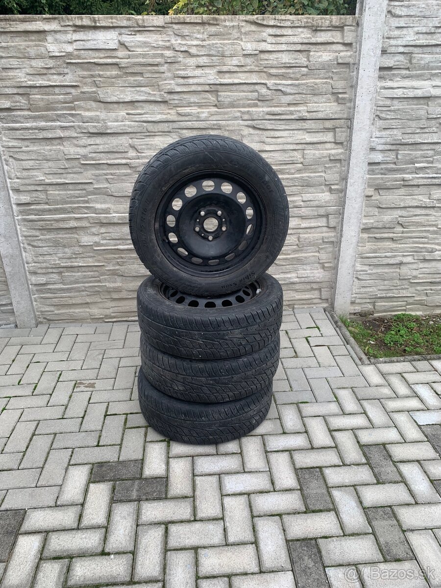 5x112 r16 plechové disky so zimnými pneu 205/55r16