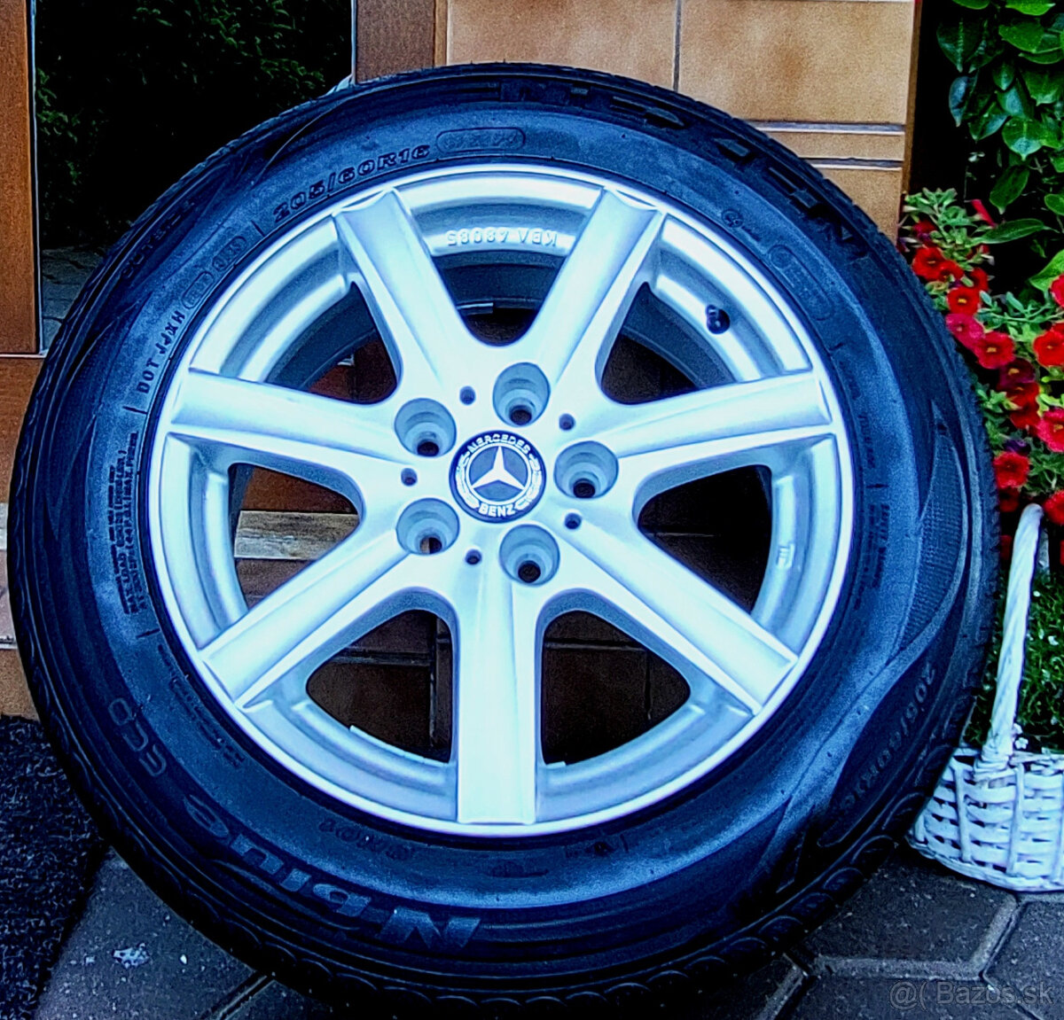 alu R16 5x112, letné pneu 205/60, Mercedes + VW + Audi