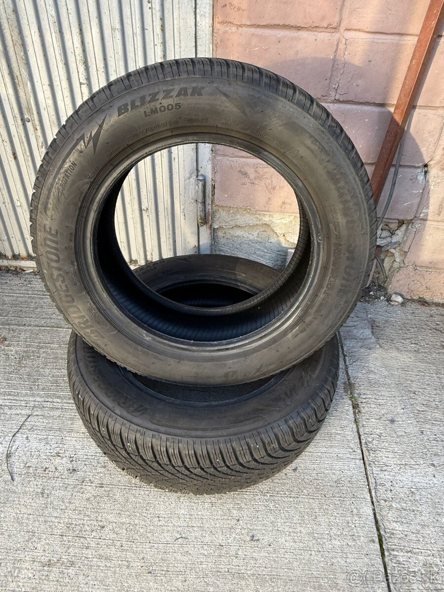 2ks Zimne pneumatiky BRIDGESTONE 205/60 R16