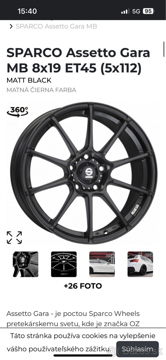 Predám Sparco kola 5x112 R17