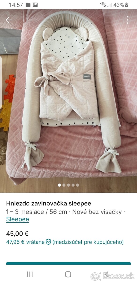 Hniezdo pre bábätko sleepee a zavinovačka