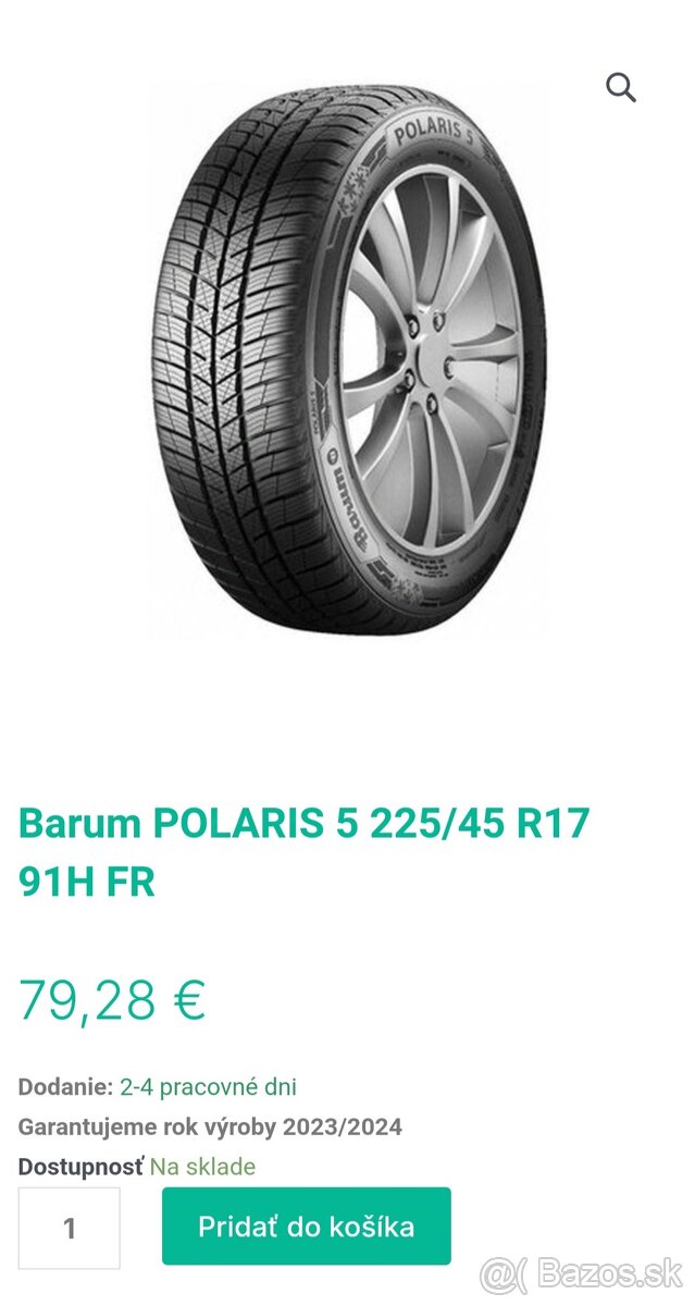 Pneumatiky Barum Polaris 225/45 R 17