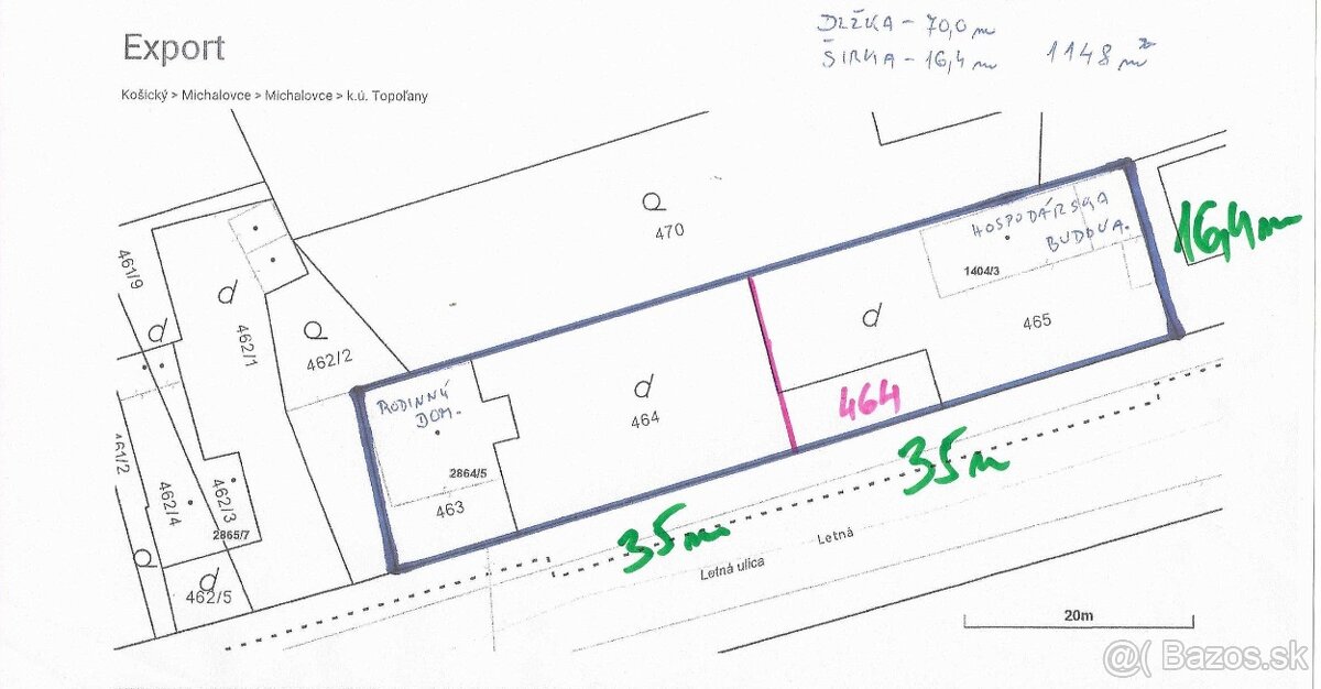 Predaj pozemku na Letnej ulici v MČ Michalovce-Topoľany