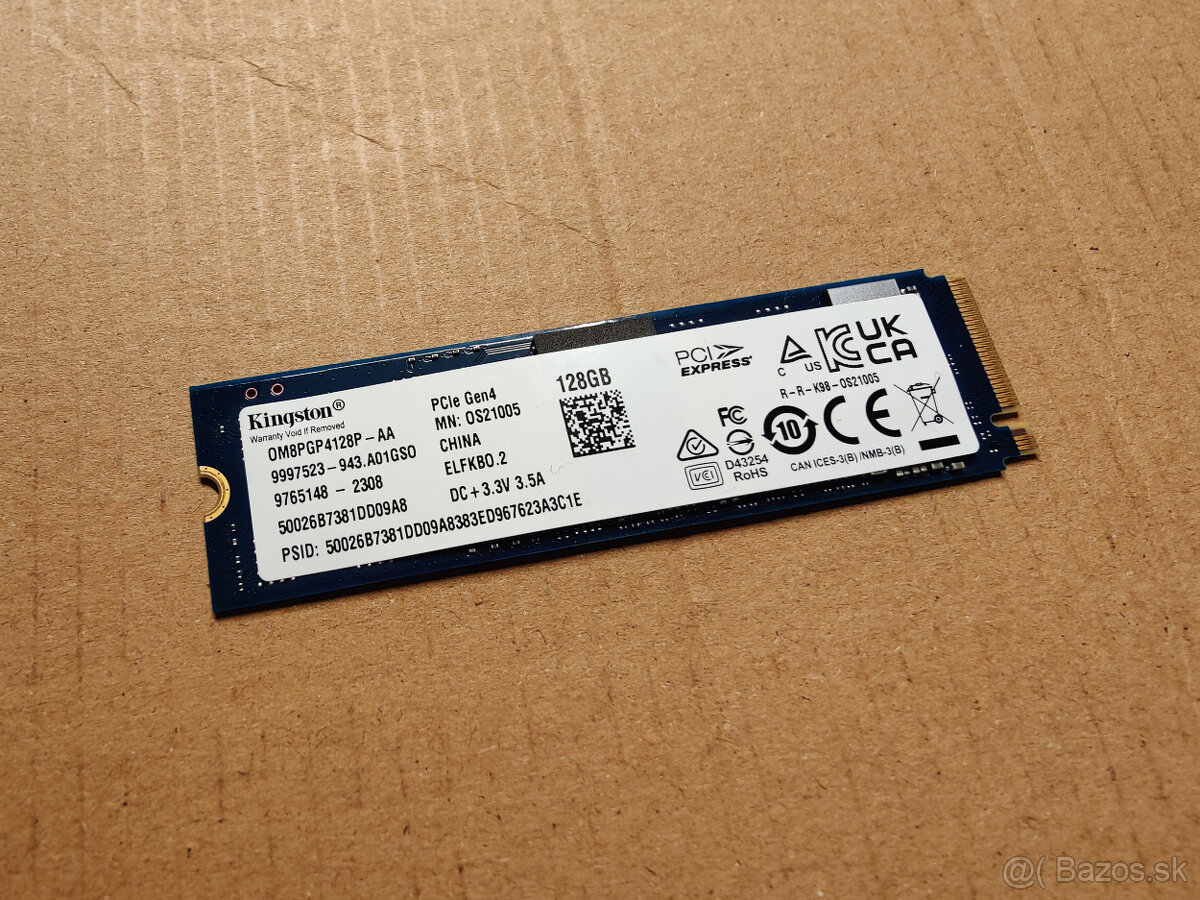 Kingston SSD nvme 128GB Gen4