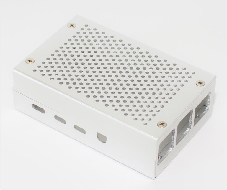 Hliníková krabička pre Raspberry Pi 4B, strieborná