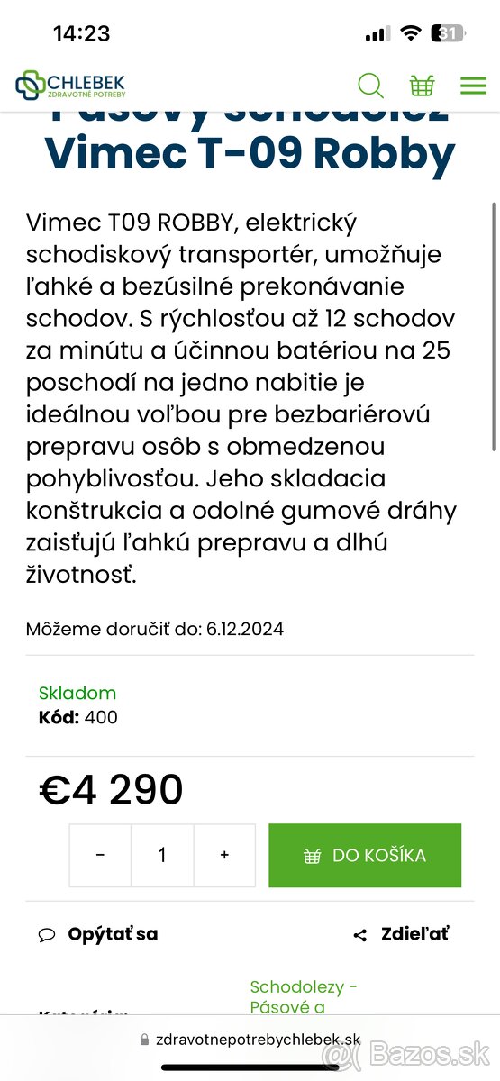 SChodolez VIMEC a invalidný vozík