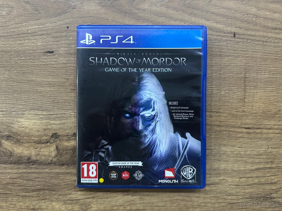 Hra na PS4 - Middle Earth Shadow of Mordor GOTY Ed.